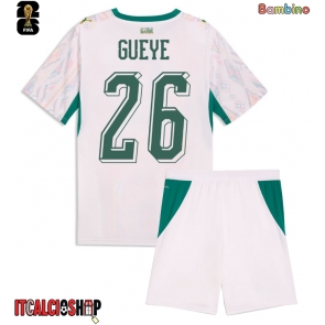 Senegal Pape Gueye #26 Prima Maglia Bambino Mondiali 2026 Manica Corta (+ Pantaloni corti)